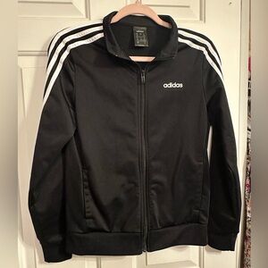 Adidas Black Track Jacket with White Stripes